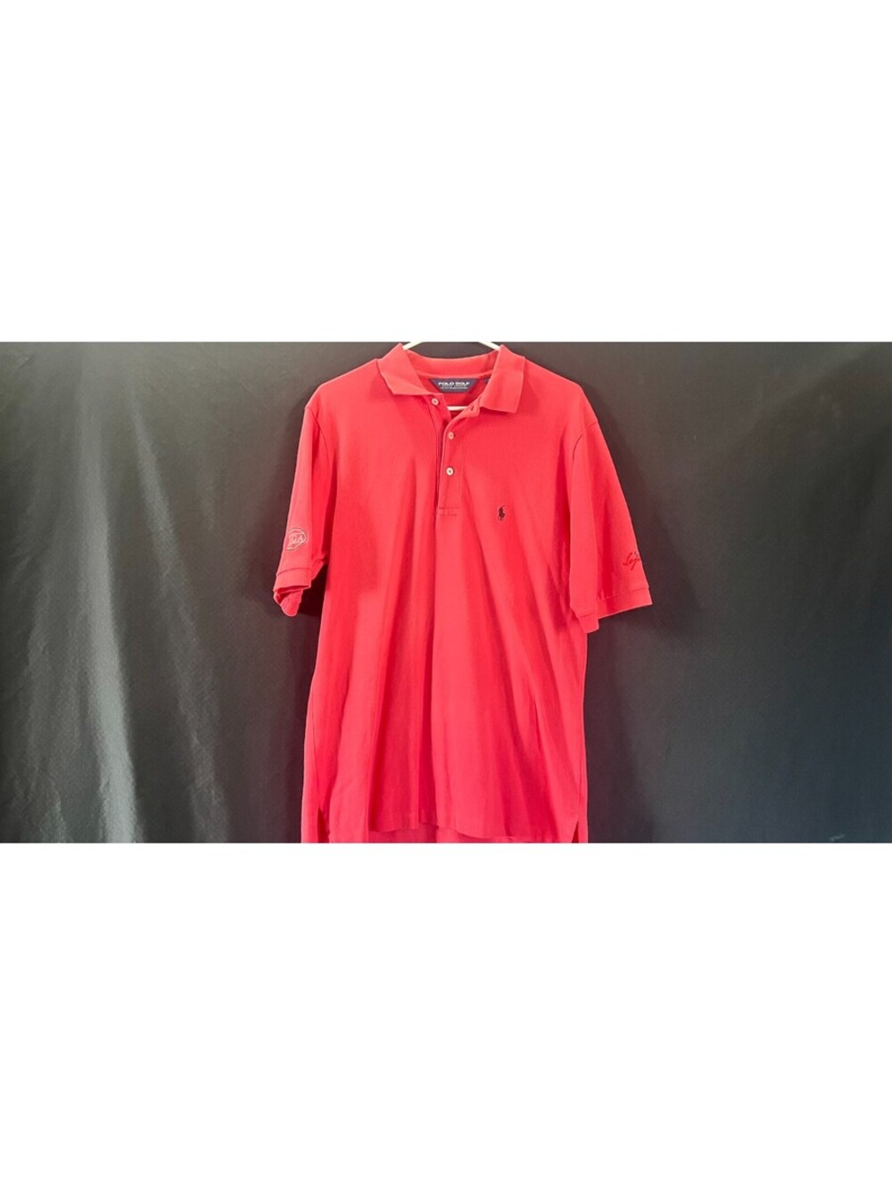 Polo Golf Ralph Lauren Men M Coral Red AJGA Embroidered Cotton Polo Shirt